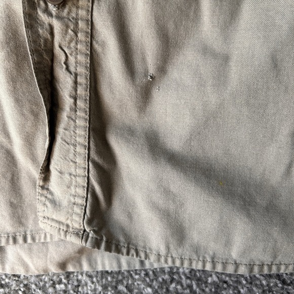 Carhartt 384-62 Tradesman Farm XL LS/LN Tan LS leather patch Work Shirt J152 - Picture 10 of 11